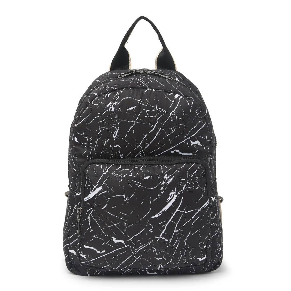 URBAN EXPRESSIONS Nylon Backpack In Black White Marble